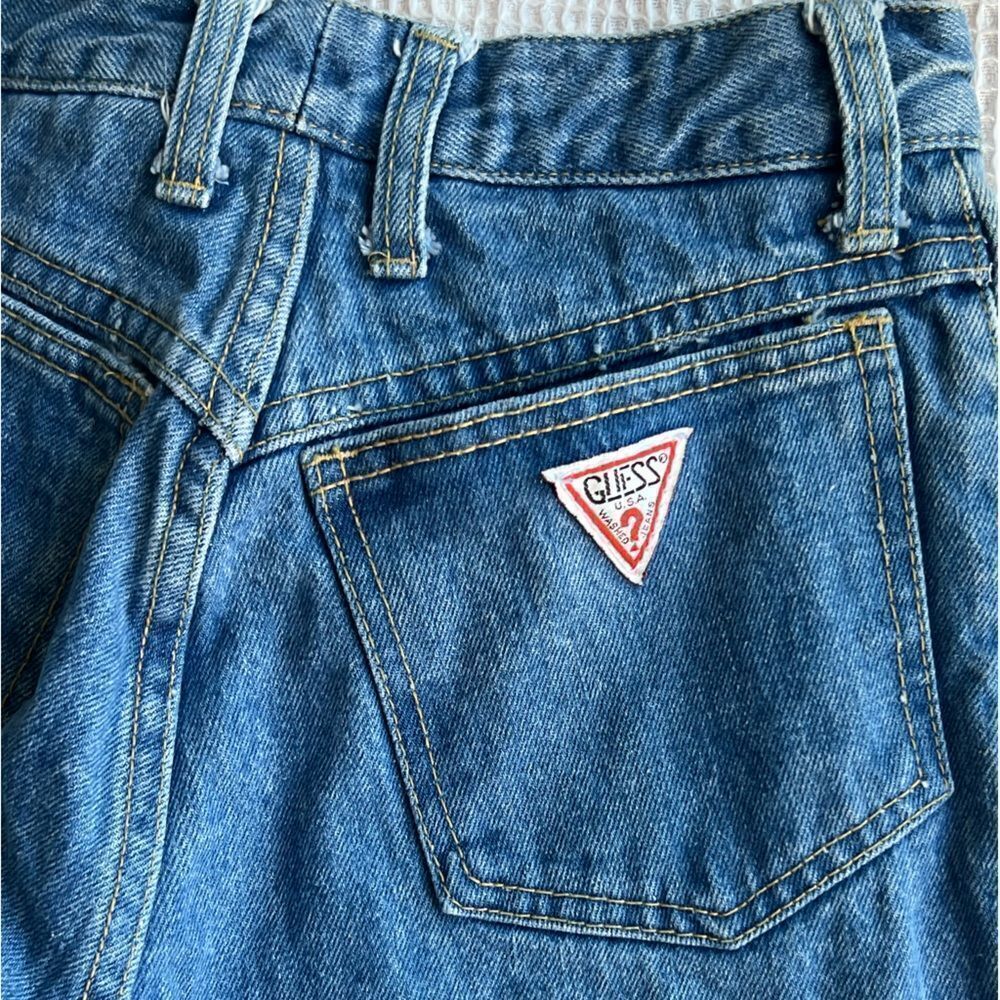 Vintage Guess USA 90’s Triangle Logo High Rise Tapered Ankle Zipper Jeans Sz 29 - Picture 8 of 14